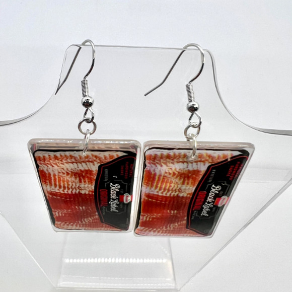Bacon Earrings - Black Label Earrings - Mini Brands Earrings - Novelty Earrings - Picture 5 of 8